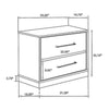 Fene Nightstand 2 Storage Drawers with Nickel Handles 24 Inch Gray BM328691