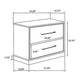 Fene Nightstand 2 Storage Drawers with Nickel Handles 24 Inch Gray BM328691