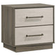 Fene Nightstand, 2 Storage Drawers with Nickel Handles, 24 Inch Gray