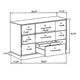 Fene Wide Dresser 9 Storage Drawers with Nickel Bar Handles Gray BM328692