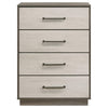 Fene Tall Dresser Chest 4 Storage Drawers Nickel Bar Handles Gray BM328693