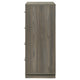 Fene Tall Dresser Chest 4 Storage Drawers Nickel Bar Handles Gray BM328693