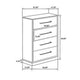 Fene Tall Dresser Chest 4 Storage Drawers Nickel Bar Handles Gray BM328693