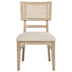 Lno Dining Side Chair Set of 2 Radio Cane Woven Back Beige Wood BM328698