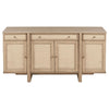Lno Sideboard Buffet Cabinet, 4 Cane Woven Doors, Beige Wood 66 Inch