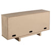 Lno Sideboard Buffet Cabinet, 4 Cane Woven Doors, Beige Wood 66 Inch
