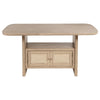 Lno Counter Height Dining Table w Storage Cabinet 72 Inch Beige Wood BM328701