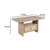 Lno Counter Height Dining Table w Storage Cabinet 72 Inch Beige Wood BM328701