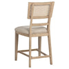 Lno Counter Dining Side Chair Set of 2 Rattan Woven Back Beige Wood BM328702