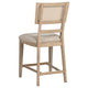 Lno Counter Dining Side Chair Set of 2 Rattan Woven Back Beige Wood BM328702