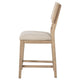 Lno Counter Dining Side Chair Set of 2 Rattan Woven Back Beige Wood BM328702