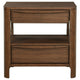 Rie Nightstand w 2 Drawers and Lower Shelf Walnut Brown Poplar Wood BM328706