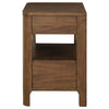 Rie Nightstand w 2 Drawers and Lower Shelf Walnut Brown Poplar Wood BM328706