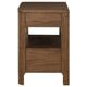 Rie Nightstand w 2 Drawers and Lower Shelf Walnut Brown Poplar Wood BM328706