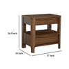 Rie Nightstand w 2 Drawers and Lower Shelf Walnut Brown Poplar Wood BM328706