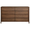 Rie Wide Dresser with 8 Storage Drawers Brown Walnut Poplar Wood BM328707