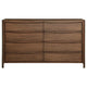 Rie Wide Dresser with 8 Storage Drawers Brown Walnut Poplar Wood BM328707