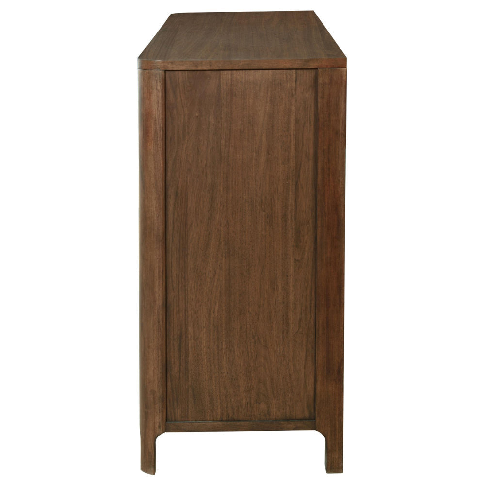 Rie Wide Dresser with 8 Storage Drawers Brown Walnut Poplar Wood BM328707