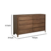 Rie Wide Dresser with 8 Storage Drawers Brown Walnut Poplar Wood BM328707