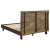 Genu Queen Platform Bed Panel Headboard Warm Walnut Brown Wood