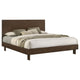 Genu King Size Platform Bed Panel Headboard Warm Walnut Brown Wood
