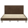 Genu King Size Platform Bed Panel Headboard Warm Walnut Brown Wood