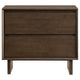 Genu Nightstand 2 Drawers w Fingertip Handles Warm Walnut Brown BM328711