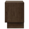 Genu Nightstand 2 Drawers w Fingertip Handles Warm Walnut Brown BM328711