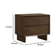 Genu Nightstand 2 Drawers w Fingertip Handles Warm Walnut Brown BM328711