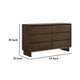 Genu Wide Dresser 6 Drawers w Fingertip Handles Warm Walnut Brown BM328712