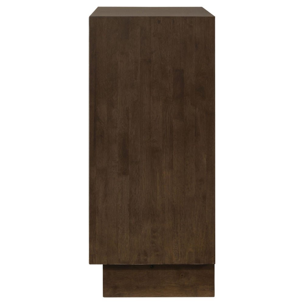 Genu Tall Dresser Chest 4 Drawers Fingertip Handles Walnut Brown BM328713