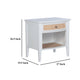 Heo Nightstand 1 Brown Rattan Woven Drawer Open Shelf White Wood BM328717