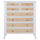 Heo Tall Dresser Chest 8 Drawers Rattan Woven Curved Front White BM328719
