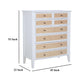 Heo Tall Dresser Chest 8 Drawers Rattan Woven Curved Front White BM328719