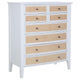Heo Tall Dresser Chest, 8 Drawers, Rattan Woven Curved Front, White