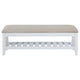 Heo Dining Bench Slatted Shelf Beige Padded Seat 50 Inch White BM328720