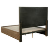 Reon California King Platform Bed 2 Storage Drawers Ash Brown Black