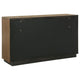 Reon Wide Dresser 6 Drawers Decorative Reeded Ash Brown Black Wood BM328724