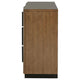 Reon Wide Dresser 6 Drawers Decorative Reeded Ash Brown Black Wood BM328724