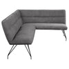Donne Corner Dining Bench L Shape Gray Hairpin Metal Legs 84 Inch BM328727
