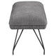 Donne Dining Bench Gray Fabric and Foam Cushion Metal Legs 58 Inch BM328728