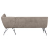 Donne Corner Dining Bench L Shape Taupe Brown Metal Legs 84 Inch BM328729