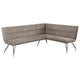 Donne Corner Dining Bench L Shape, Taupe Brown, Metal Legs, 84 Inch