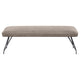 Donne Dining Bench Taupe Brown and Foam Cushion Metal Legs 58 Inch BM328730
