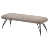Donne Dining Bench Taupe Brown and Foam Cushion Metal Legs 58 Inch BM328730