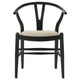 Ellie Wishbone Dining Chair Set of 2 Beige Fabric Black Hardwood BM328731