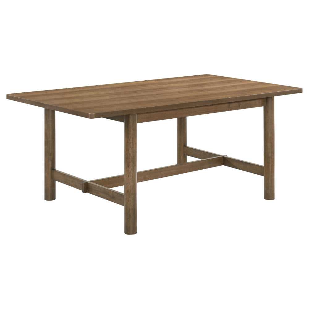 Billie Dining Table, Walnut Brown Veneer Hardwood, Rectangular 71 Inch