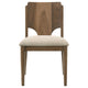 Billie Dining Chair Set of 2 Beige Fabric Seat Brown Hardwood Frame BM328733