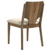 Billie Dining Chair Set of 2 Beige Fabric Seat Brown Hardwood Frame BM328733