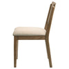 Billie Dining Chair Set of 2 Beige Fabric Seat Brown Hardwood Frame BM328733
